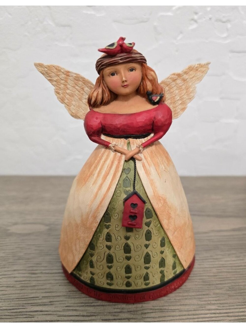 Teresa Kogut Demdaco Angel Figurine With Birds and Quote Resin 5"